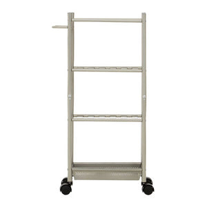 Dara 4 Tier Silver Metal Trolley with Basket