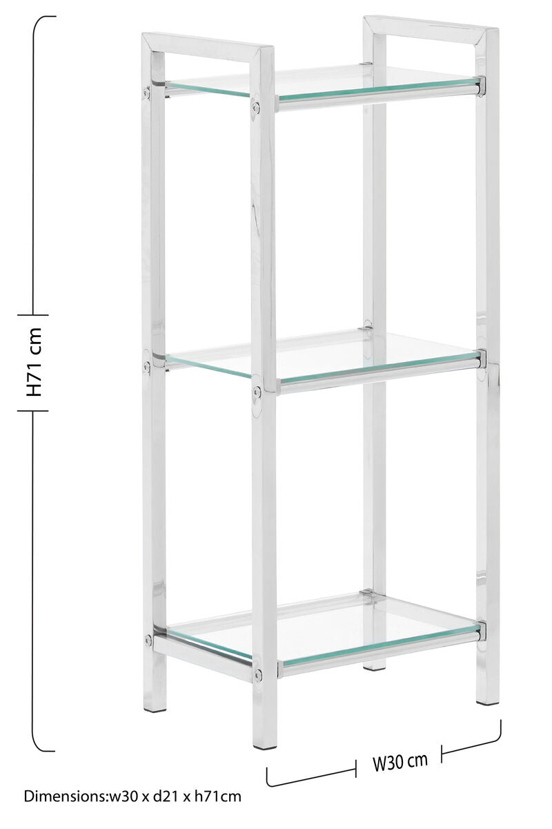 Dara 3 Tier Tempered Glass Shelf Unit