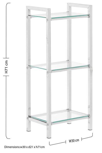 Dara 3 Tier Tempered Glass Shelf Unit