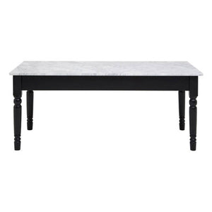 Henley White Marble and Black Frame Coffee Table