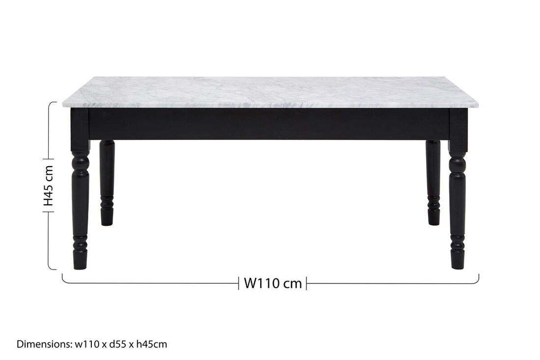 Henley White Marble and Black Frame Coffee Table - image 8