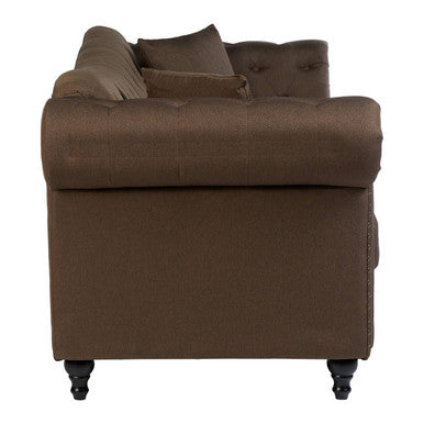 Fable 3 Seat Natural Chesterfield Sofa