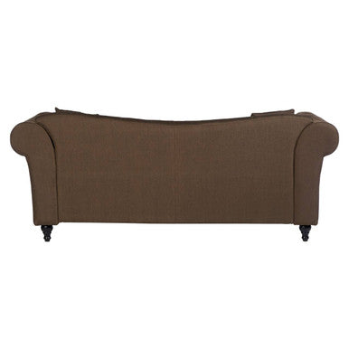 3 Seater Brown Chesterfield Sofa, Fable - image 5