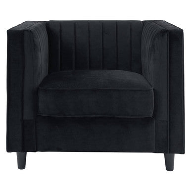 Black armchair on a white background