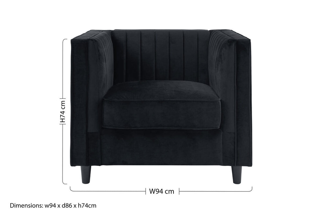 Farah Black Velvet Chair - image 9