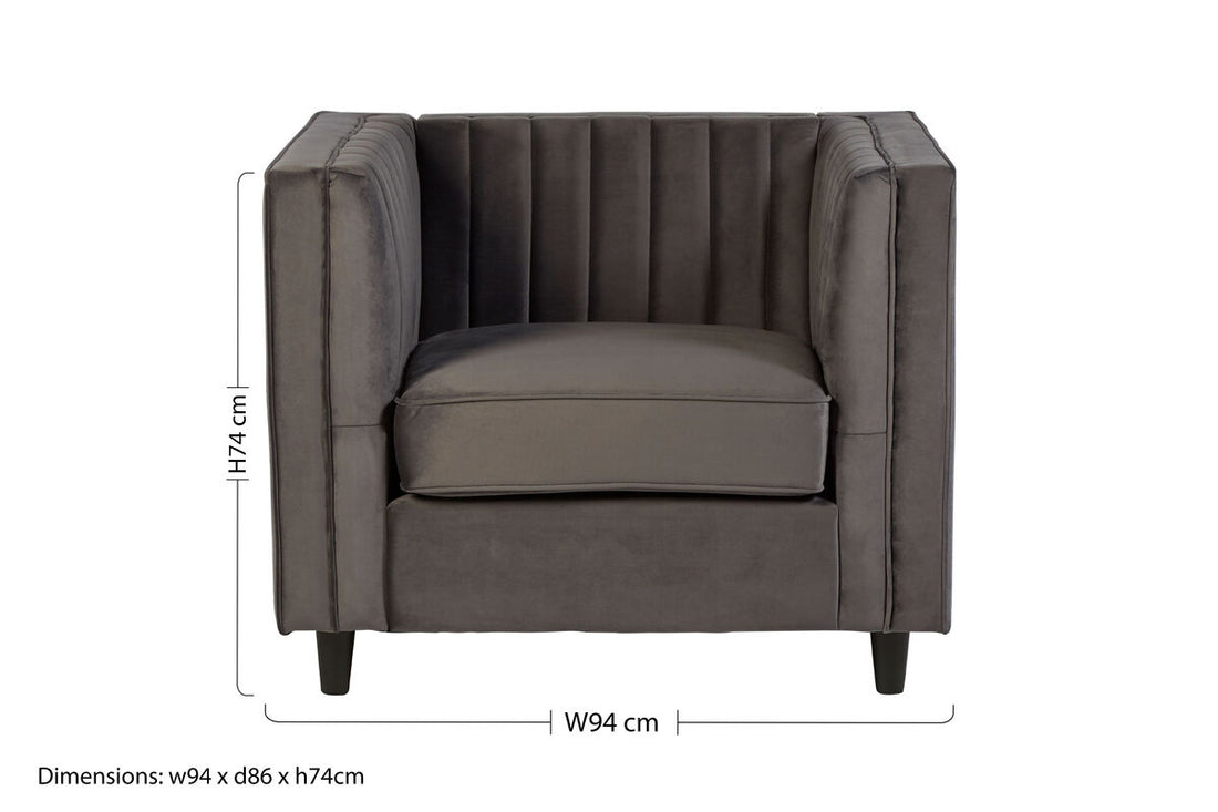 Farah Grey Velvet Chair - image 8
