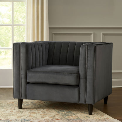 Farah Grey Velvet Chair