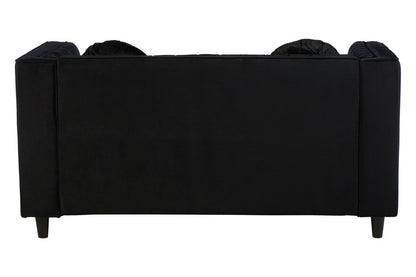 Farah Two Seat Black Velvet Sofa