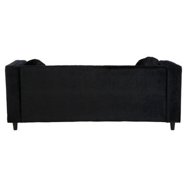 3 Seater Black Velvet Sofa, Farah - image 5