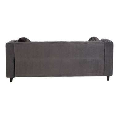 3 Seater Grey Velvet Sofa, Farah