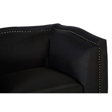 Feya Black Fabric Chair with Stud Detail - image 7