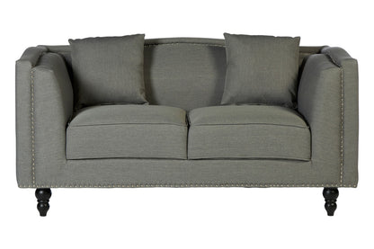 Feya 2 Seat Grey Fabric Sofa - Image 1