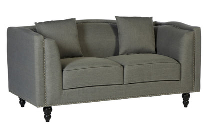 Feya 2 Seat Grey Fabric Sofa - Image 2