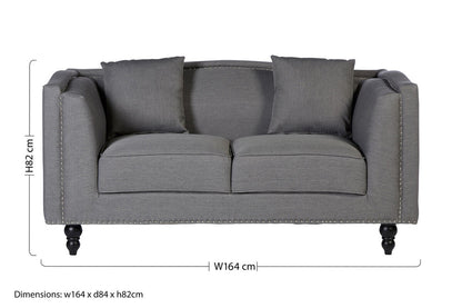 Feya 2 Seat Grey Fabric Sofa - Image 9
