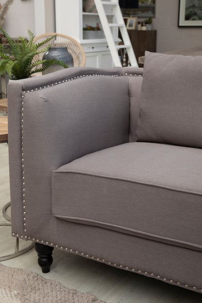 Feya 2 Seat Grey Fabric Sofa - Image 5