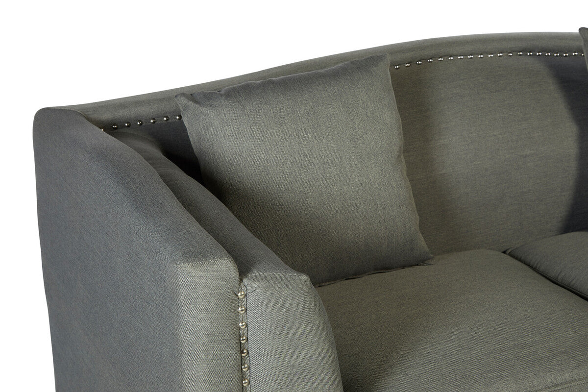 Feya 2 Seat Grey Fabric Sofa - Image 6