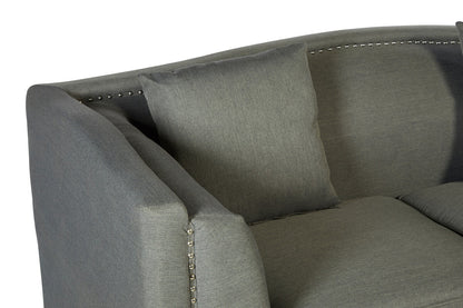 Feya 2 Seat Grey Fabric Sofa - Image 6