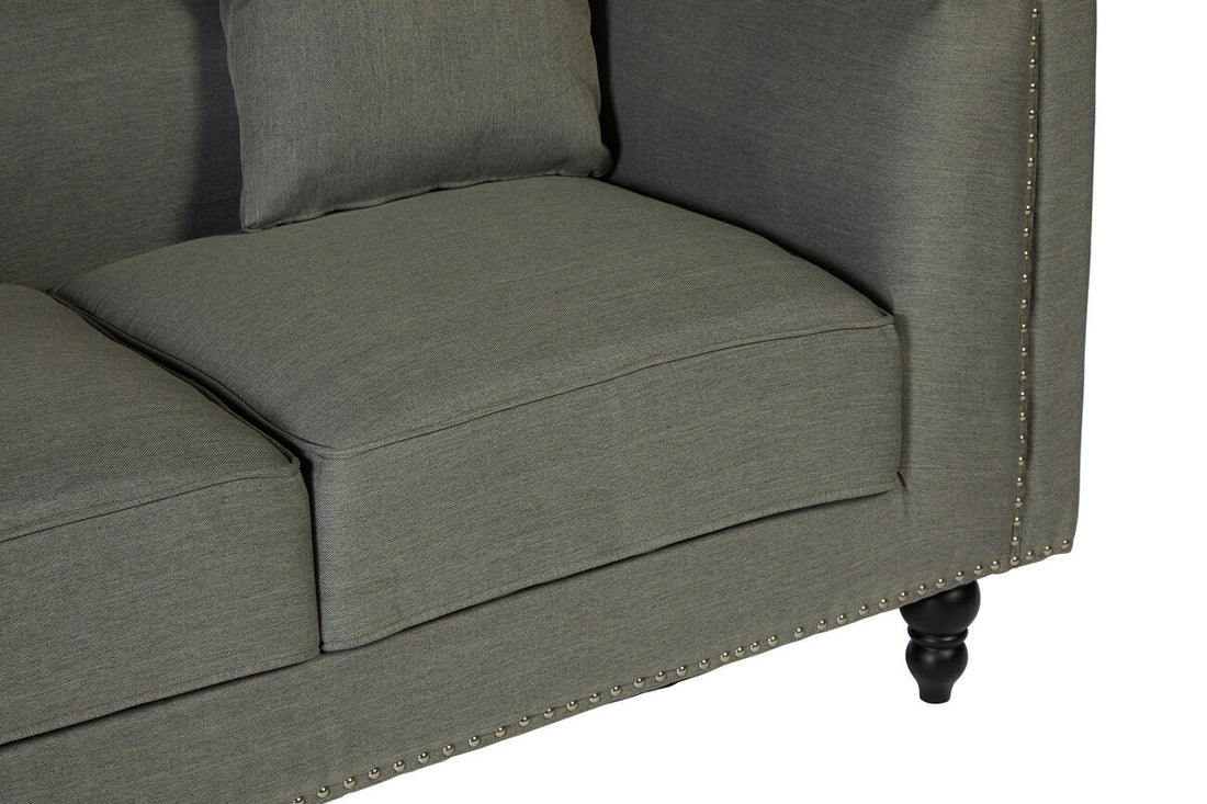 Feya 2 Seat Grey Fabric Sofa - Image 8