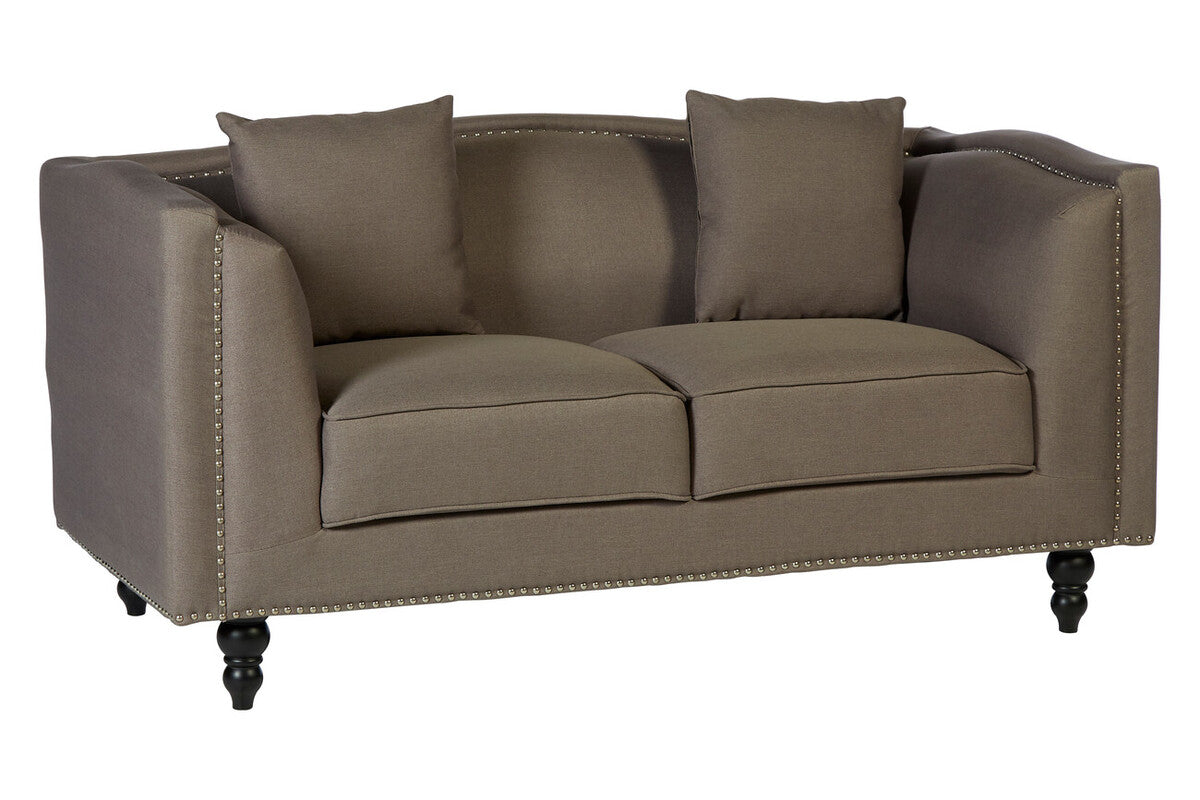 Feya 2 Seat Mink Fabric Sofa - Image 2