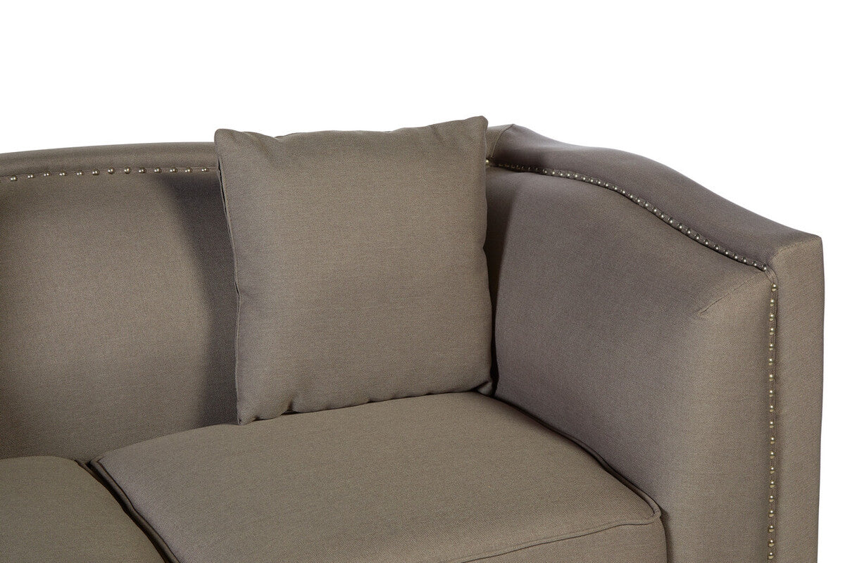 Feya 2 Seat Mink Fabric Sofa - Image 6
