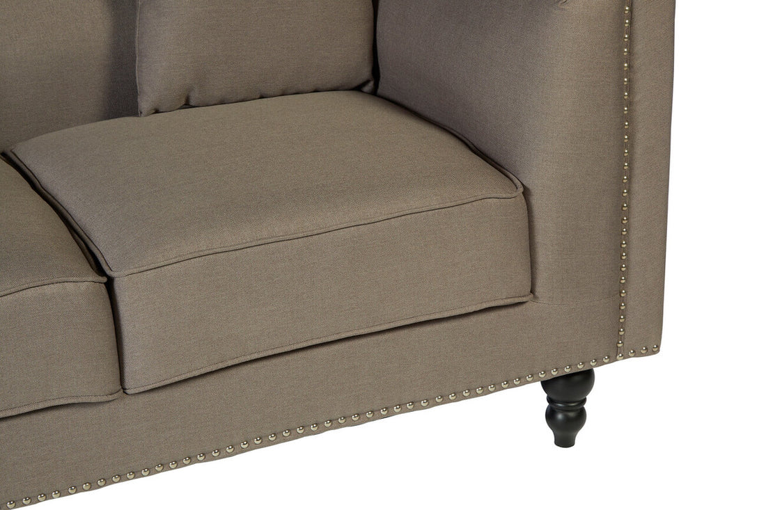Feya 2 Seat Mink Fabric Sofa - Image 7