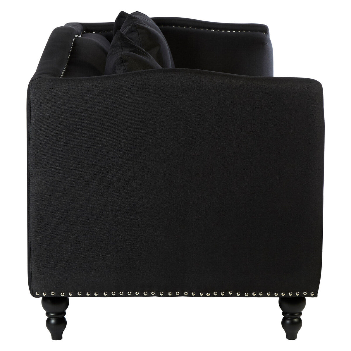 Feya 3 Seat Black Fabric Sofa - Image 3