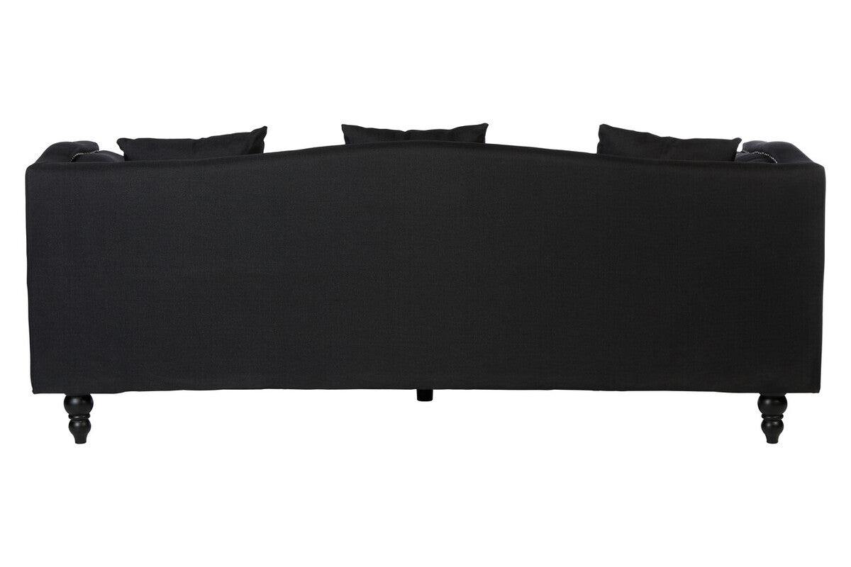 Feya 3 Seat Black Fabric Sofa - Image 4