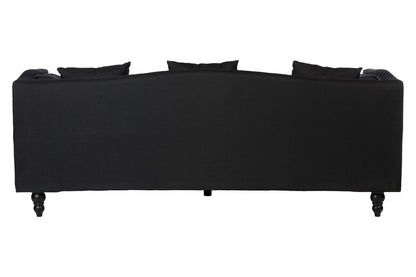 Feya 3 Seat Black Fabric Sofa - Image 4