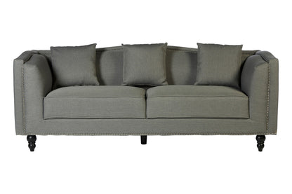 Feya Three Seater Grey Fabric Sofa - Image 1