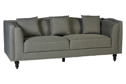 Feya Three Seater Grey Fabric Sofa - Image 2