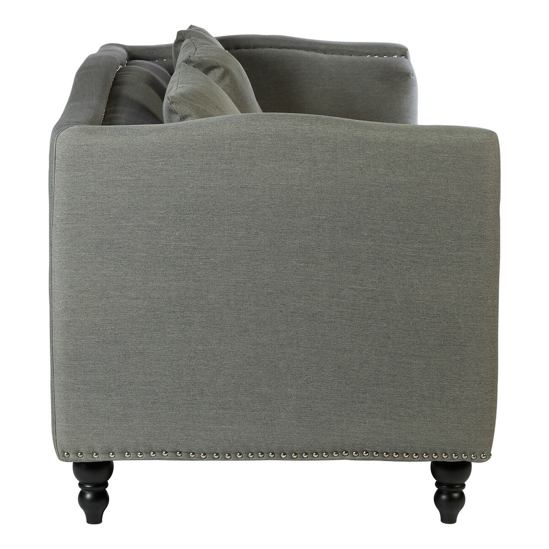 Feya Three Seater Grey Fabric Sofa - Image 3