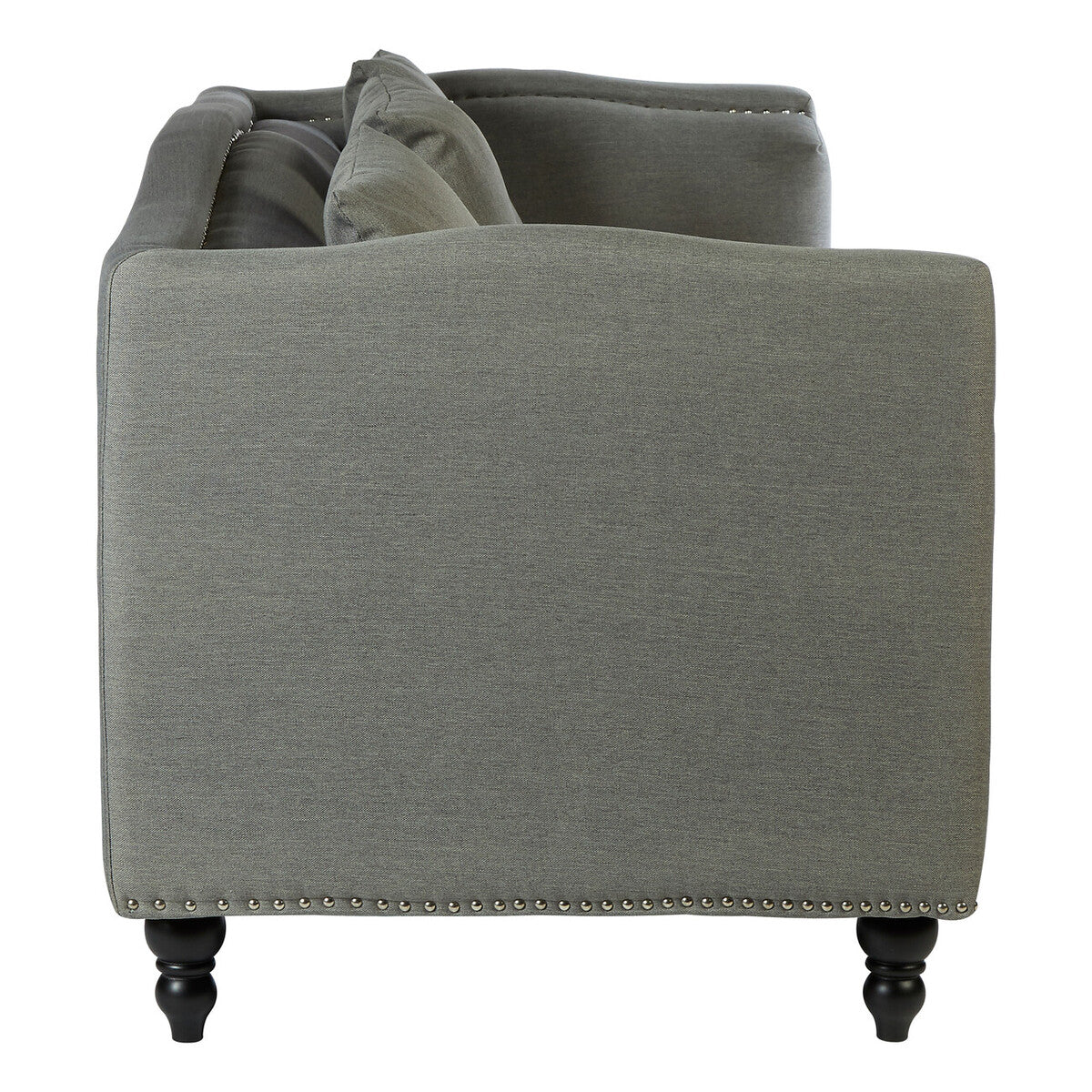 Feya Three Seater Grey Fabric Sofa - Image 3
