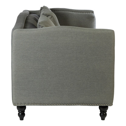 Feya Three Seater Grey Fabric Sofa - Image 3