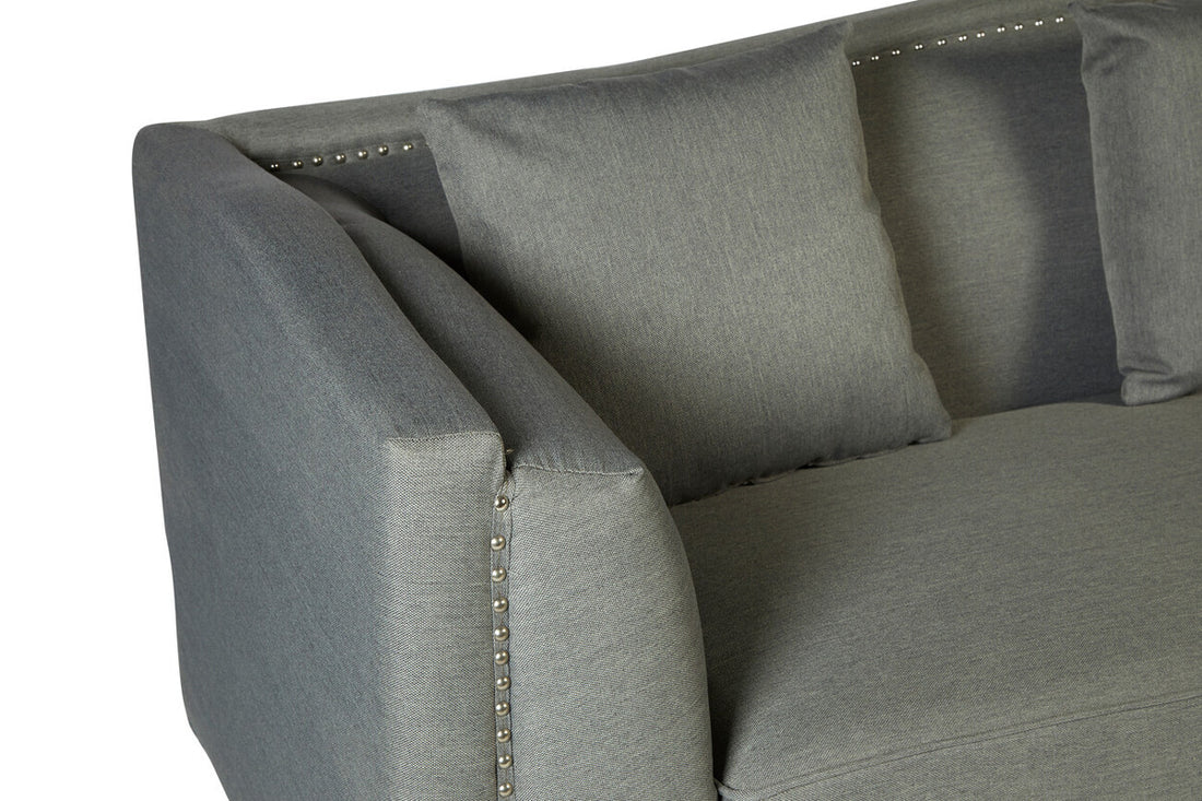 Feya Three Seater Grey Fabric Sofa - Image 5