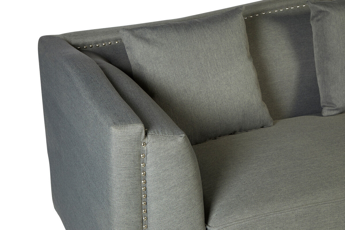 Feya Three Seater Grey Fabric Sofa - Image 5