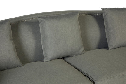 Feya Three Seater Grey Fabric Sofa - Image 6