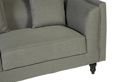 Feya Three Seater Grey Fabric Sofa - Image 7