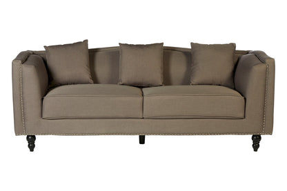 Feya 3 Seat Mink Fabric Sofa - Image 1