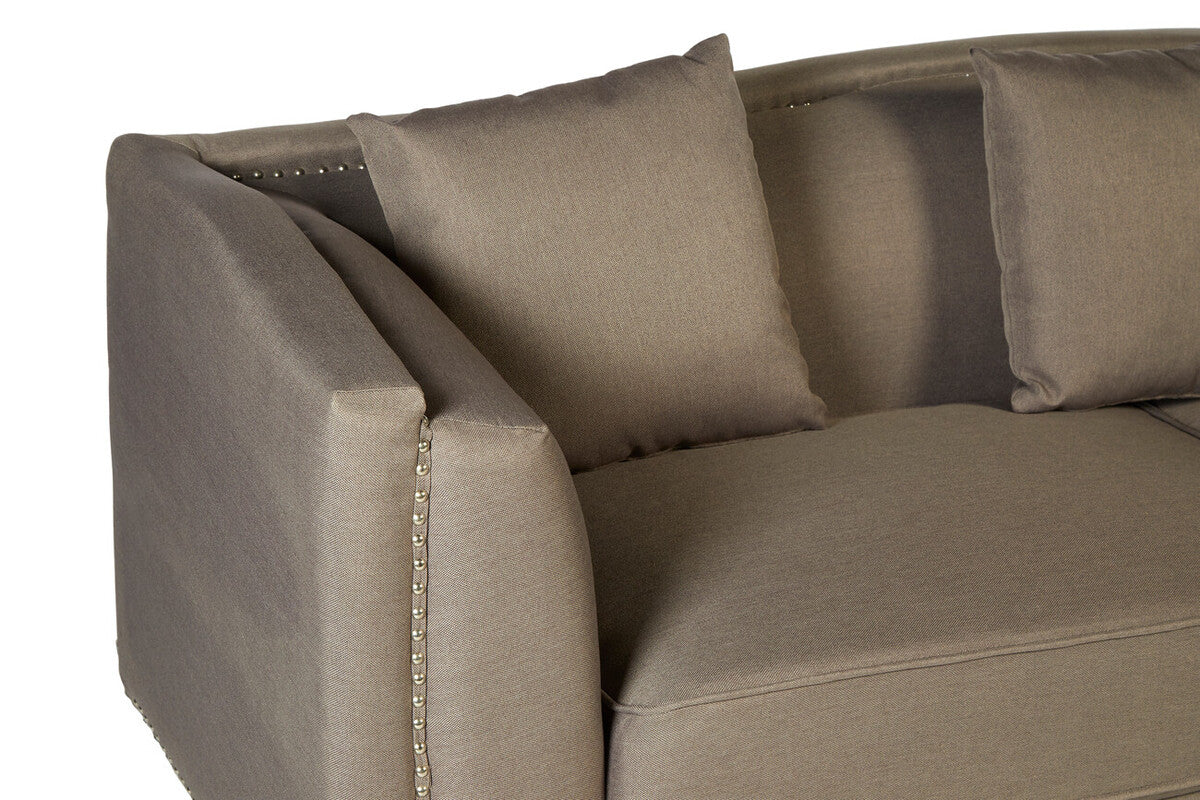 Feya 3 Seat Mink Fabric Sofa - Image 5