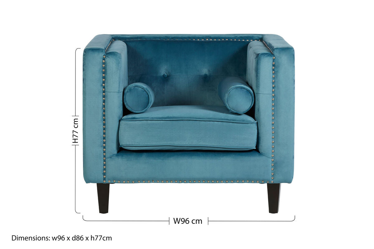 Felisa Blue Velvet Chair - image 10