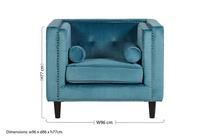 Felisa Blue Velvet Chair - image 10