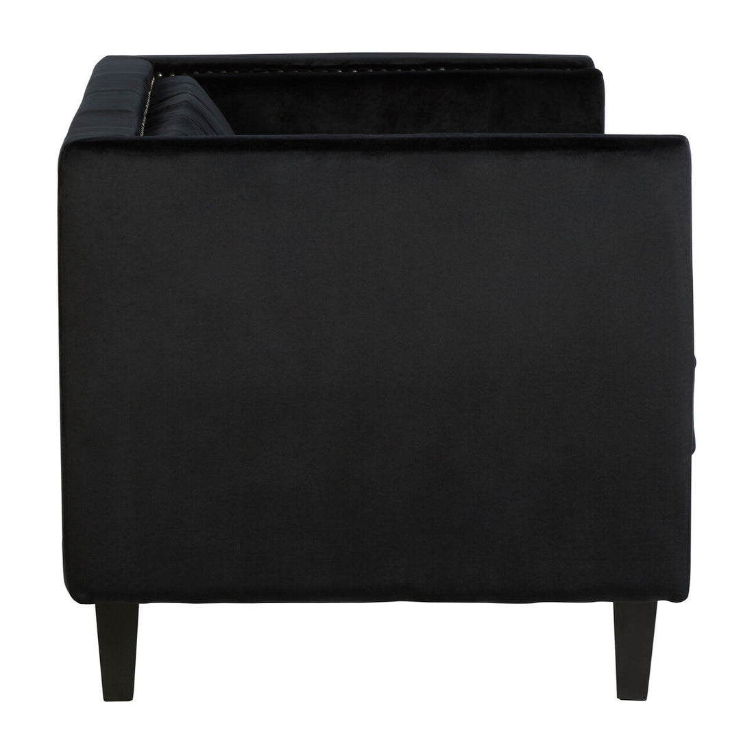 Felisa 2 Seat Black Velvet Sofa - Image 3