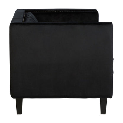 Felisa 2 Seat Black Velvet Sofa