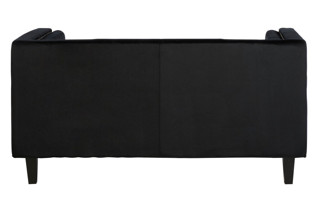Felisa 2 Seat Black Velvet Sofa - Image 4
