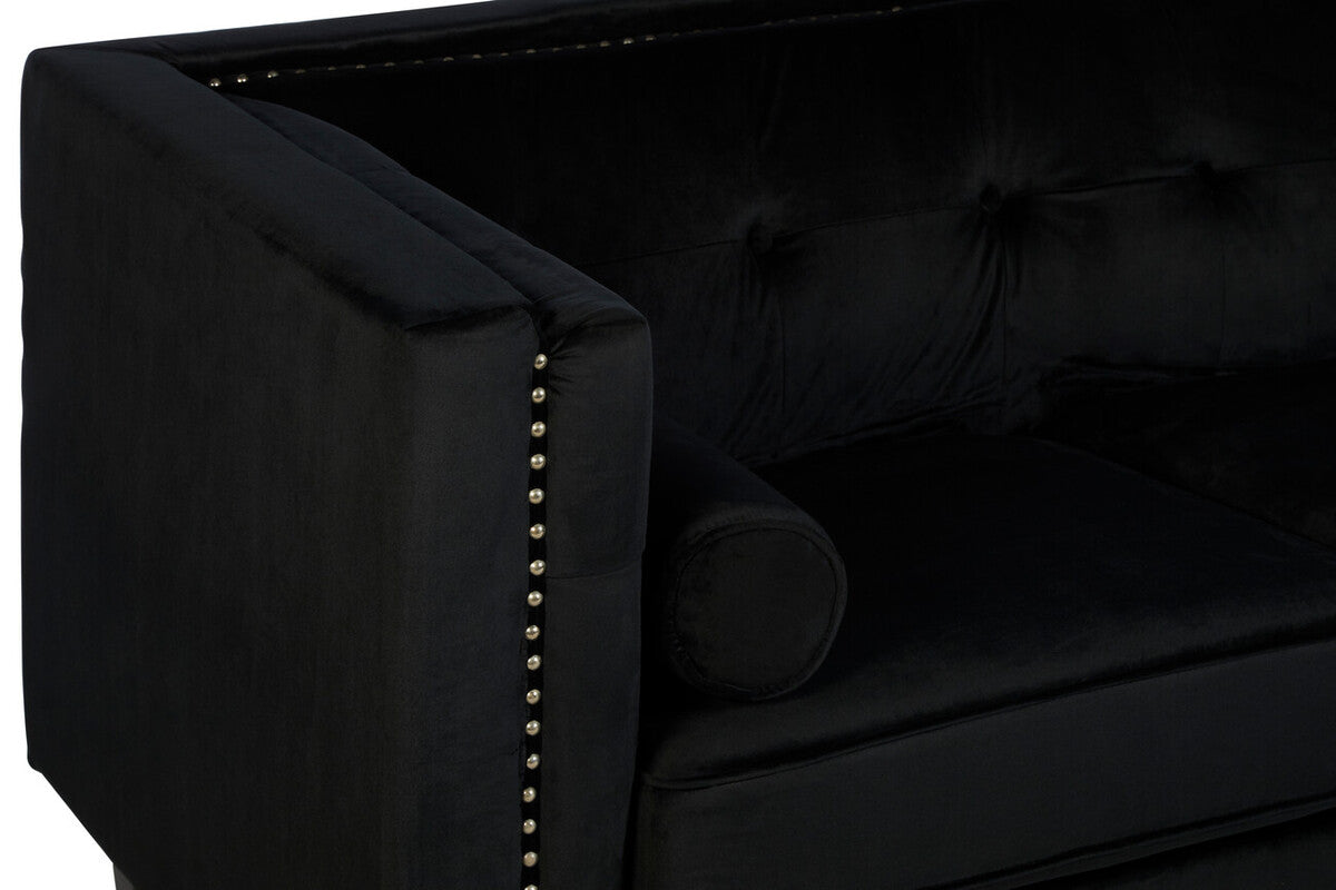 Felisa 2 Seat Black Velvet Sofa