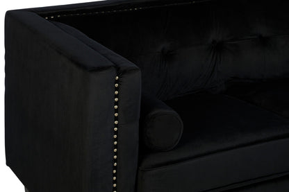 Felisa 2 Seat Black Velvet Sofa