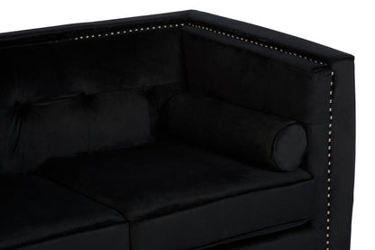 Felisa 2 Seat Black Velvet Sofa