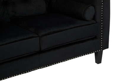 Felisa 2 Seat Black Velvet Sofa