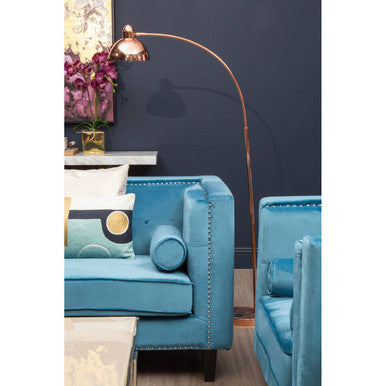 Felisa Two Seat Blue Velvet Sofa
