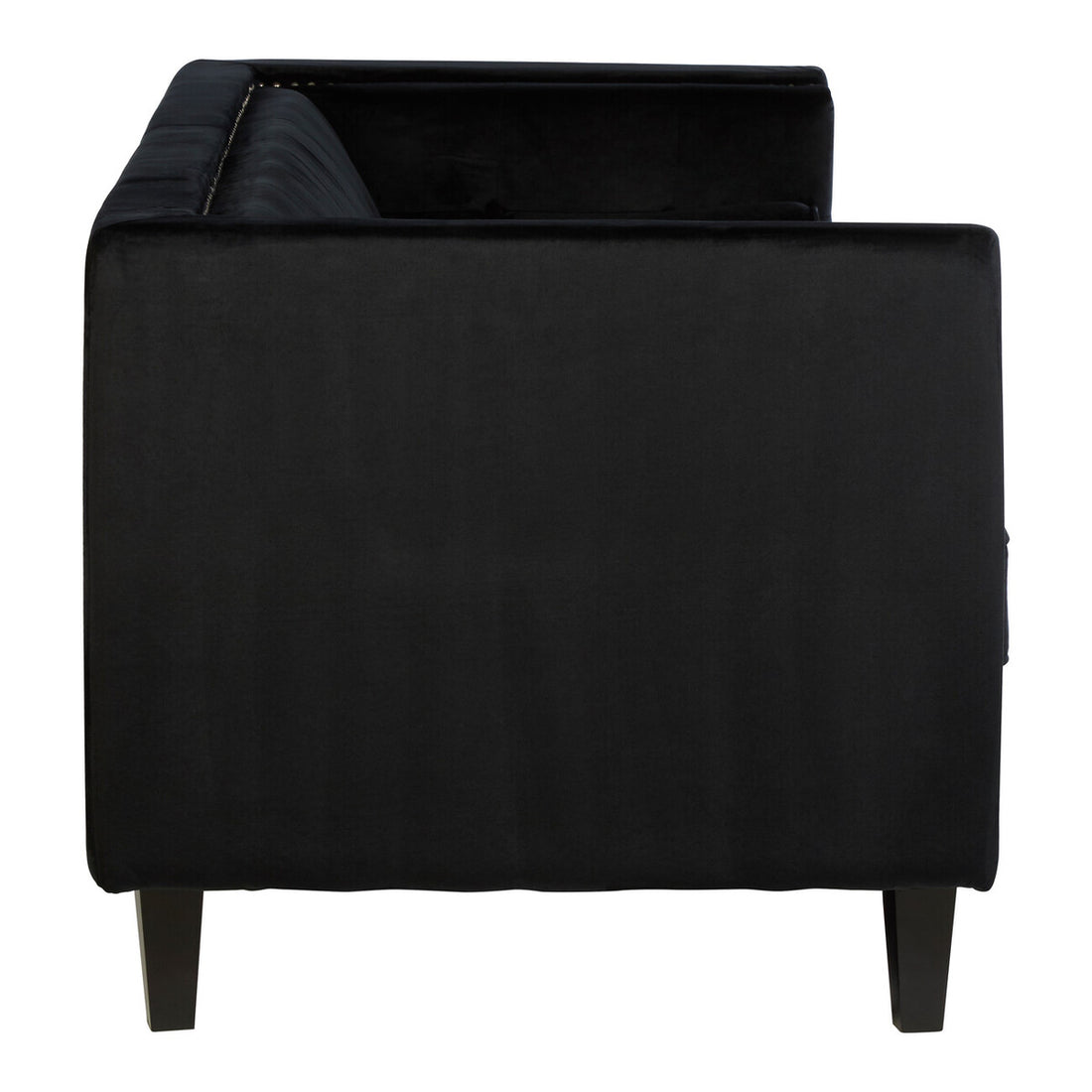 Felisa 3 Seat Black Velvet Sofa - Image 3